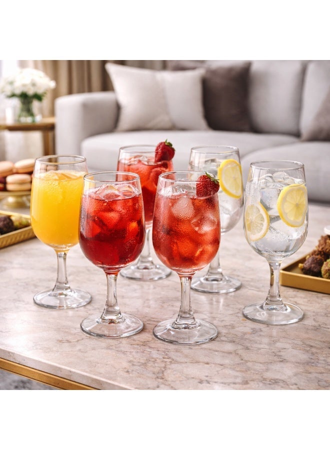 إيليجانت طقم 6 كاسات زجاج بقاعدة للعصير و جميع المشروبات و لجميع المناسبات و الاستقبالات - Image 1